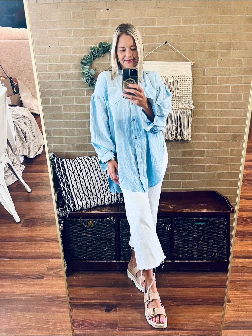 Relaxed Light Blue Button-Down Shirt by In Bloom